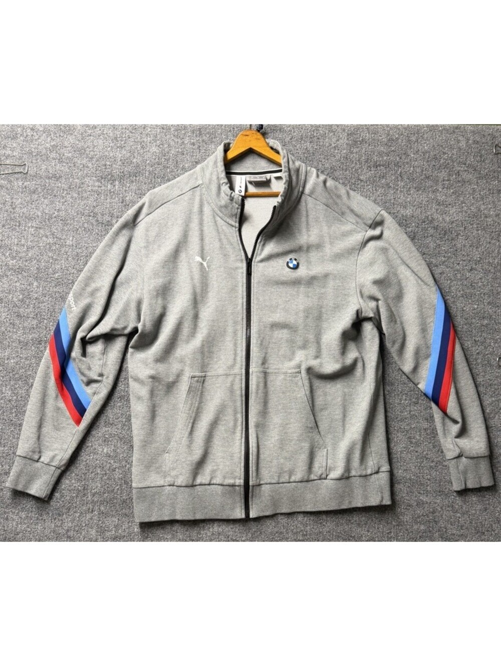PUMA BMW Motorsport Life Sweat Jacket Men’s XL Gray Full Zip
